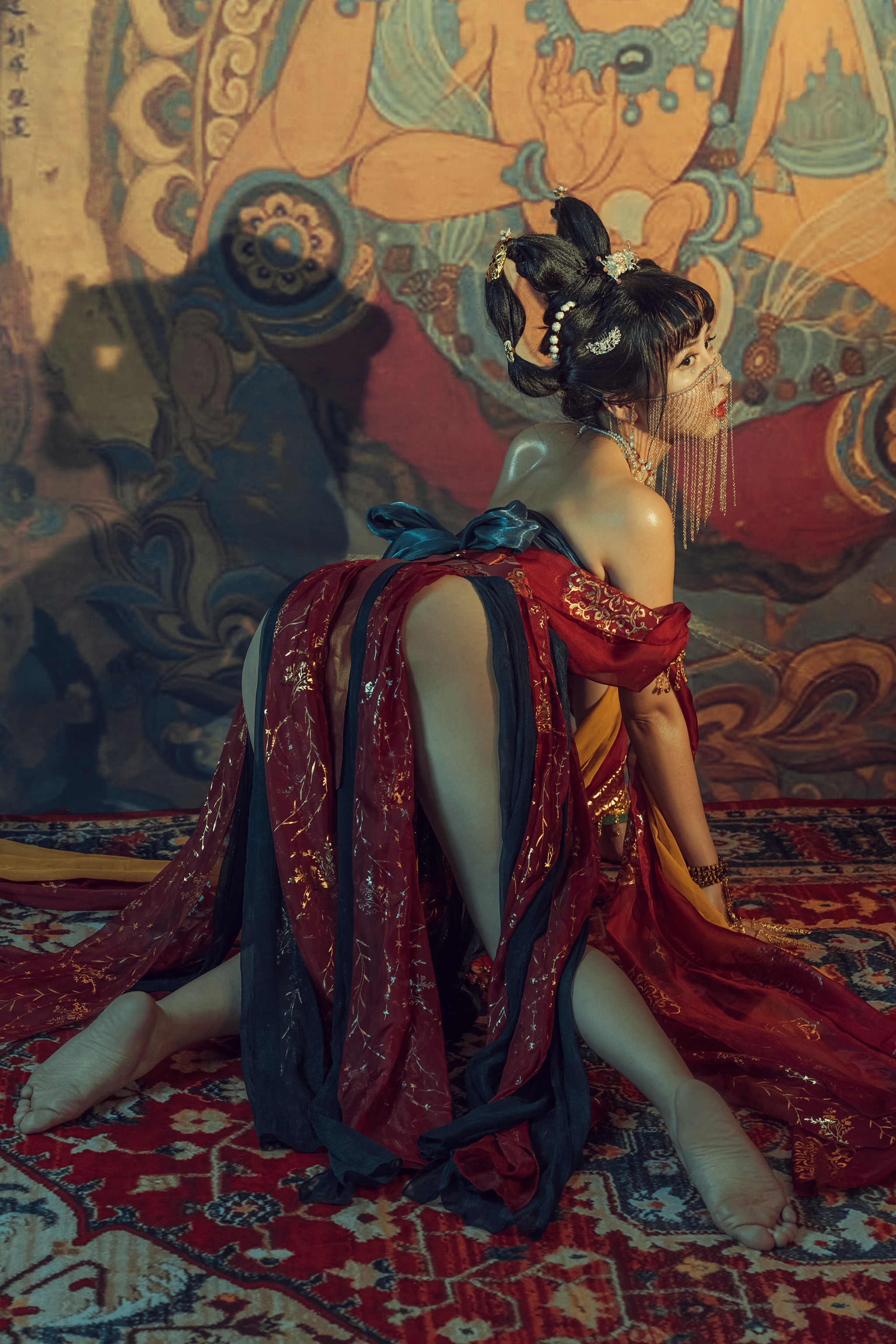 图片[1]-云溪溪 – NO.001 奶桃 敦煌 [45P]-XikXak